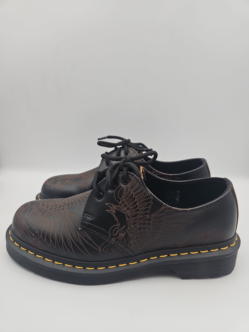Dr. Martens Black/Brown Embossed Eagle Oxford Shoes - Men